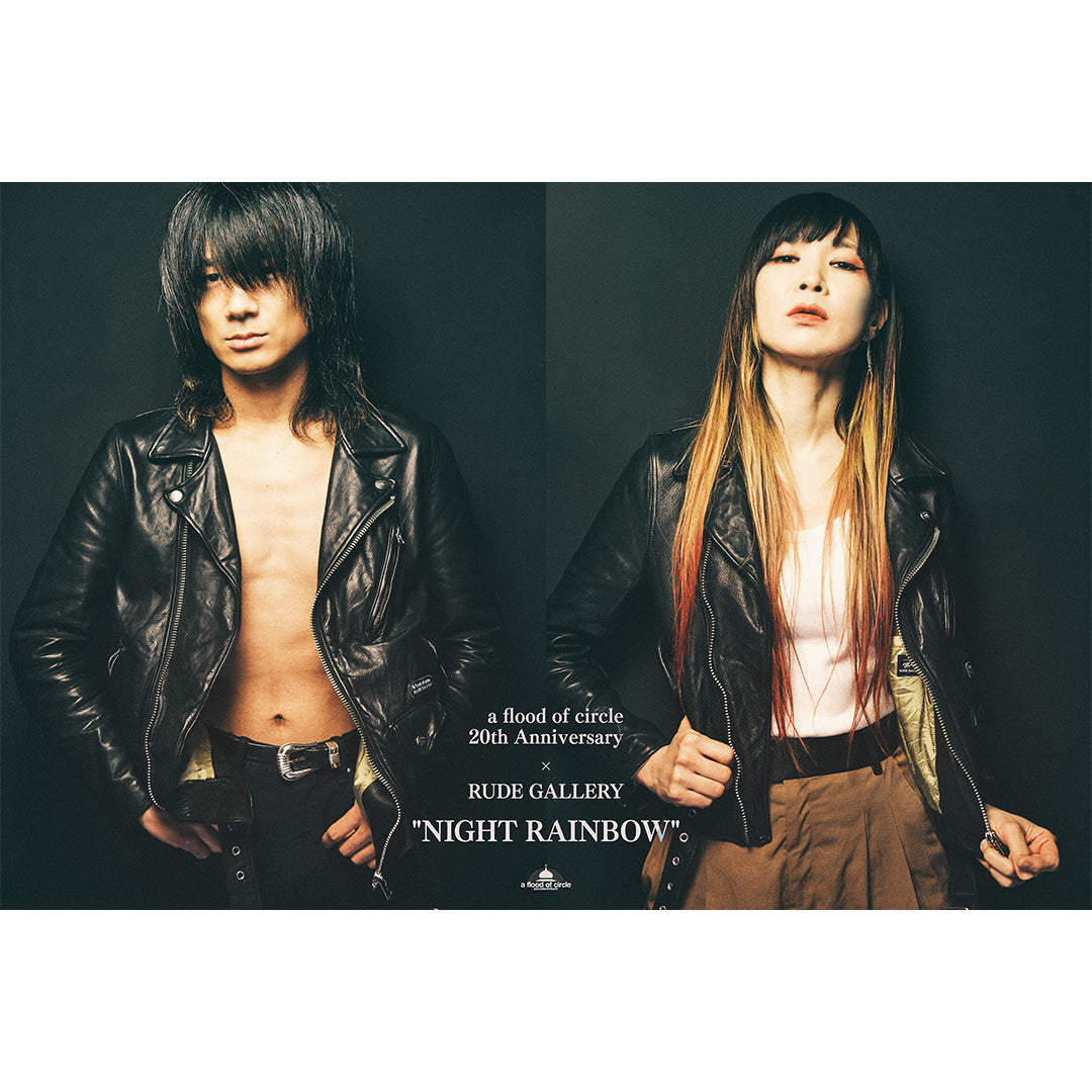 AFOC x RUDE GALLERY DOUBLE RYDERS JACKET “NIGHT RAINBOW” – RUDE