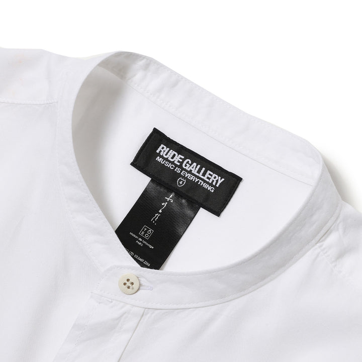 TSURU SWITCH BAND COLLAR LONG SHIRT - Yōso COLLABORATION