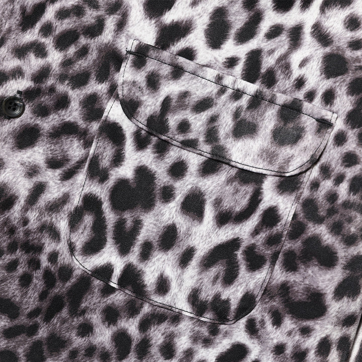 LEOPARD OPEN COLLAR LS SHIRT