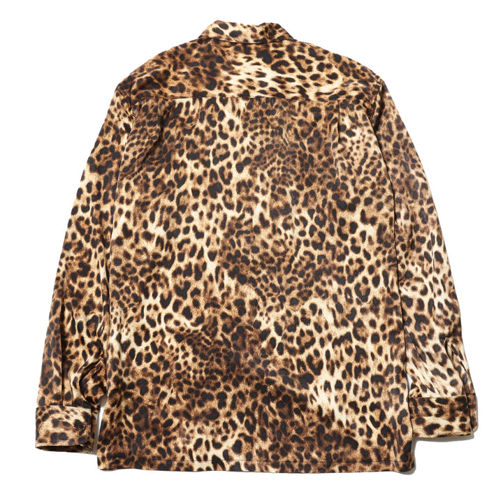 LEOPARD OPEN COLLAR LS SHIRT