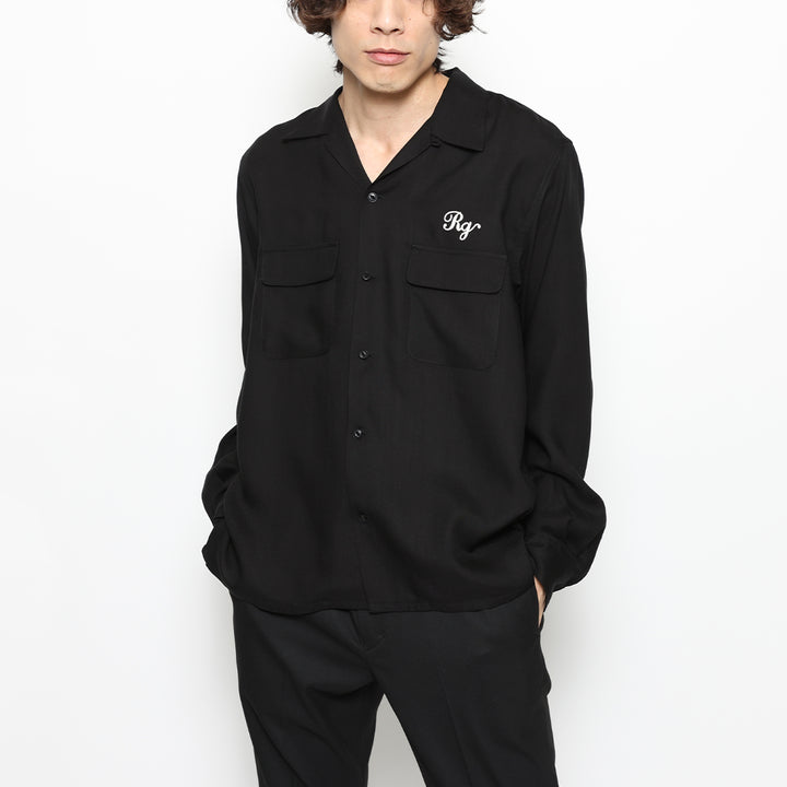 CAT OPEN COLLAR LS SHIRT