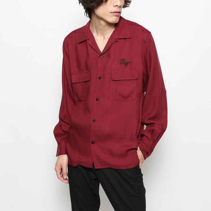 CAT OPEN COLLAR LS SHIRT