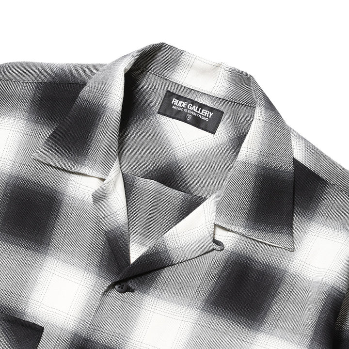 OMBRE CHECK OPEN COLLAR LS SHIRT