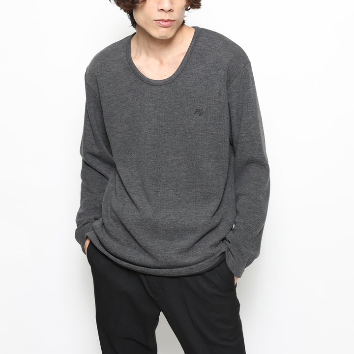BASIC U NECK KNIT LS