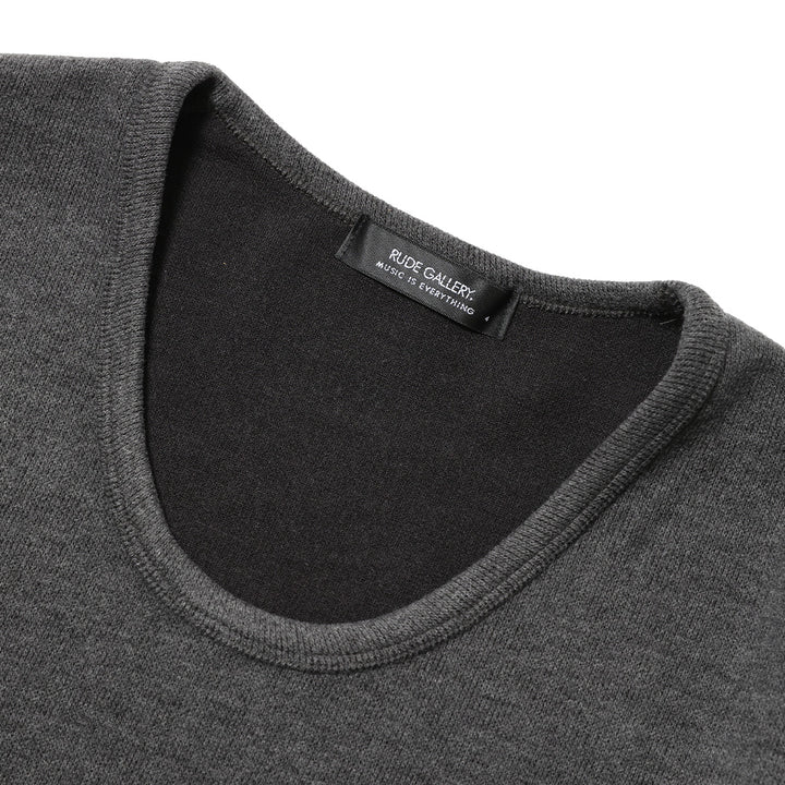 BASIC U NECK KNIT LS