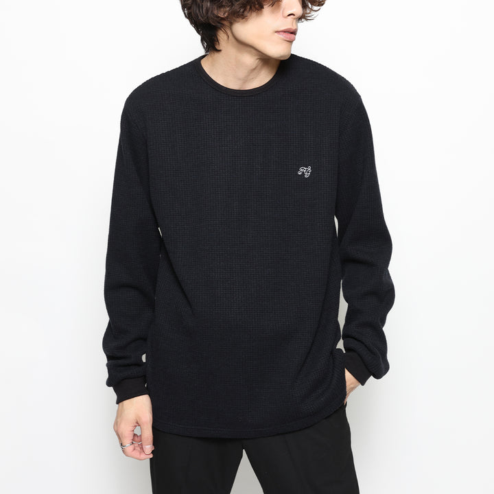 BASIC CREW NECK WAFFLE LS