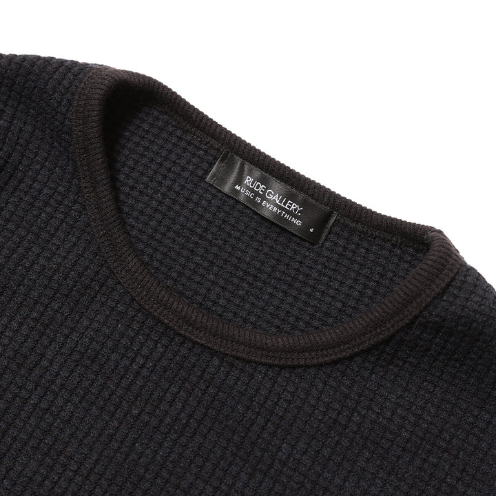 BASIC CREW NECK WAFFLE LS