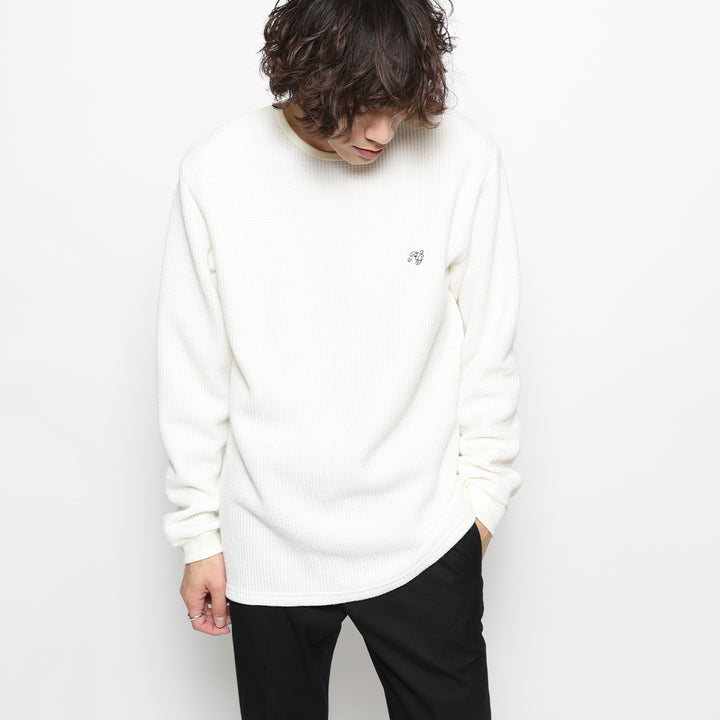 BASIC CREW NECK WAFFLE LS