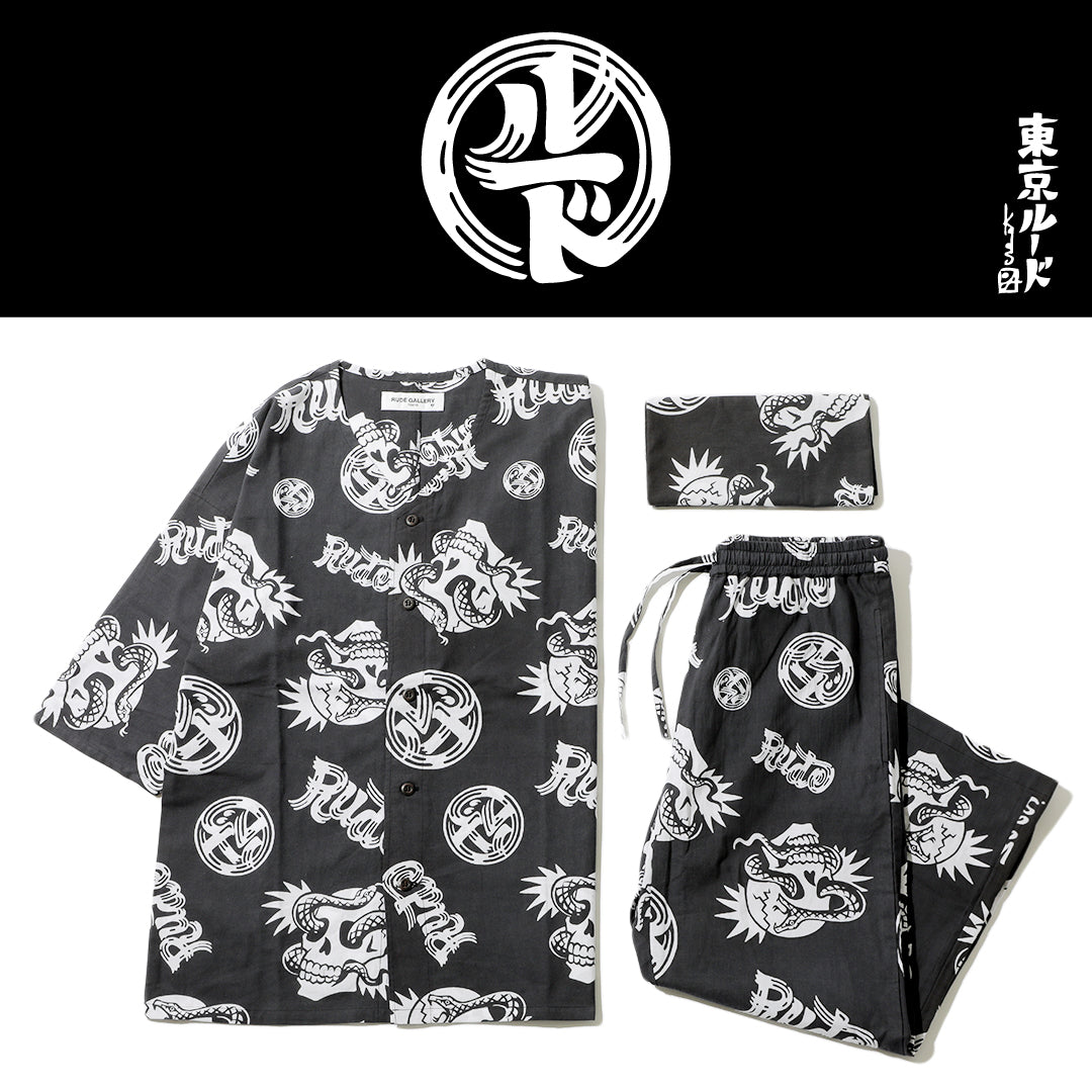 【専用】RUDE GALLERY フラミンゴ柄ノーカラーローブ 専用】RUDE GALLERY フラミンゴ柄ノーカラーローブ