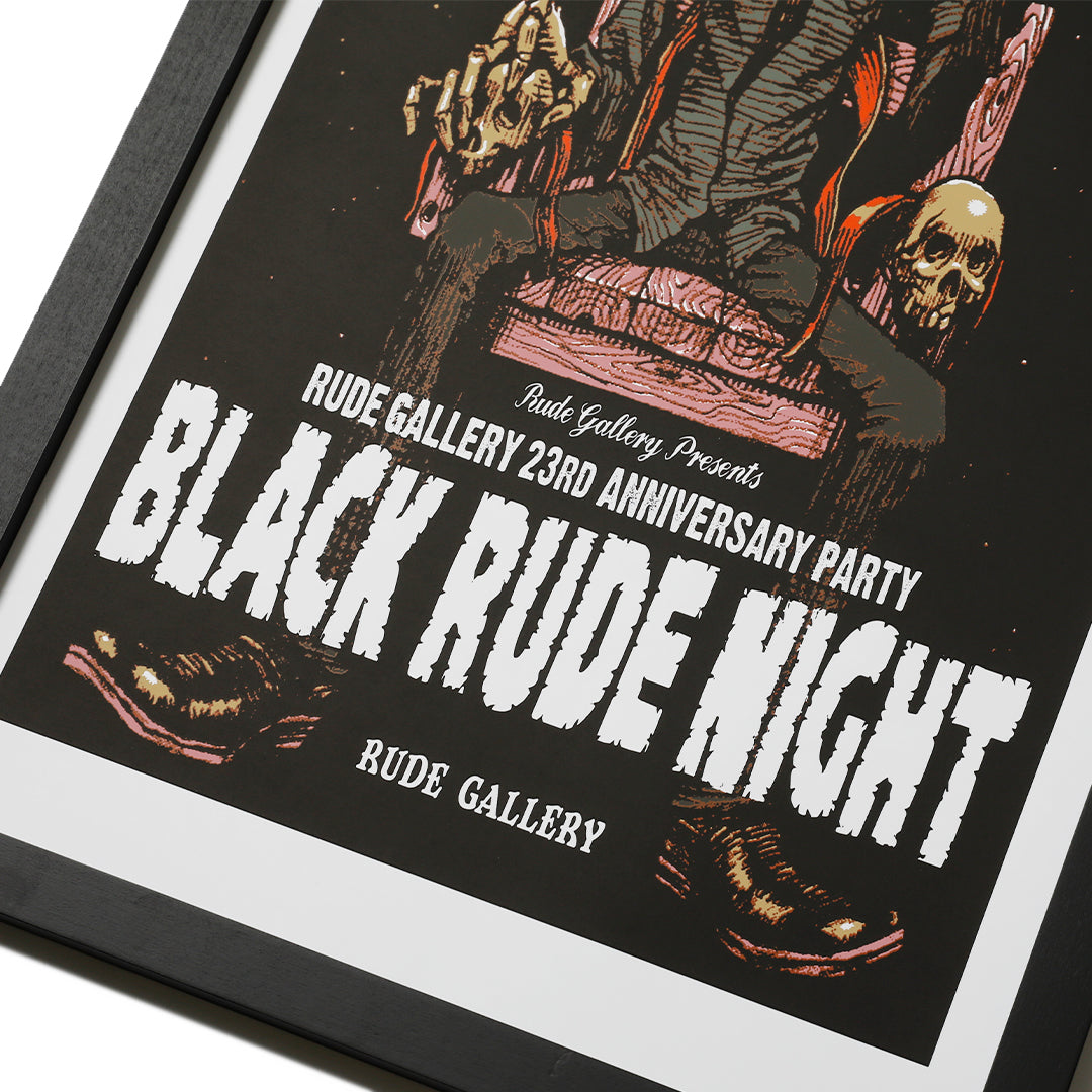 BLACK RUDE NIGHT SILKSCREEN POSTER<ART WORK by Rockin' Jelly Bean>