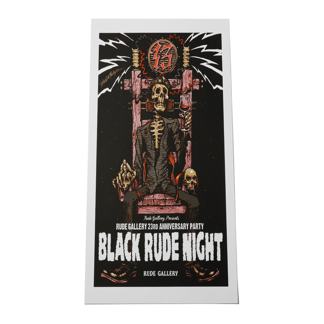 BLACK RUDE NIGHT SILKSCREEN POSTER<ART WORK by Rockin' Jelly Bean>