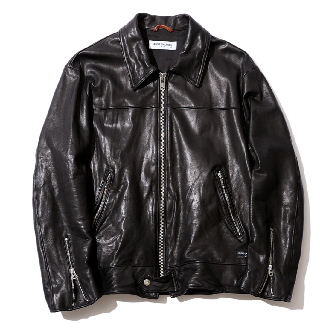RUDE GALLERY ブラックレザーライダースジャケット BLACK DYED LEATHER JACKETS – RUDE GALLERY OFFICIAL ONLINE SHOP