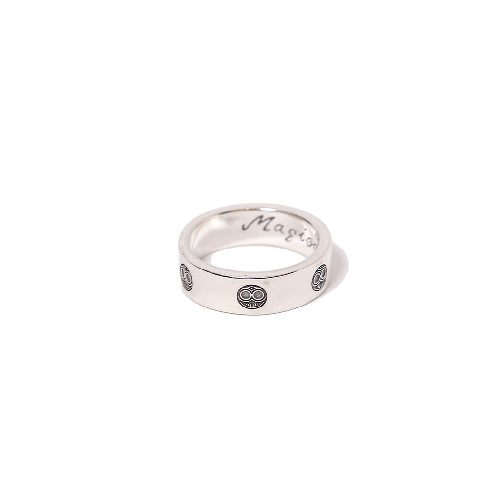 1103153　1点限定　チベット薬師瑪瑙太極彫りリング　21号 Tibetan Monkey Skull Ring｜チベタン・モンキー・スカル