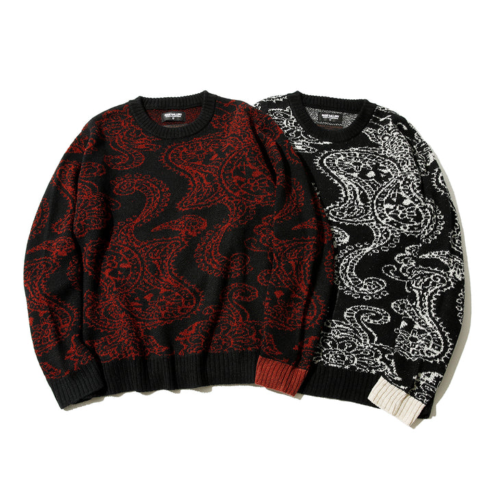 PAISLEY CREW NECK KNIT