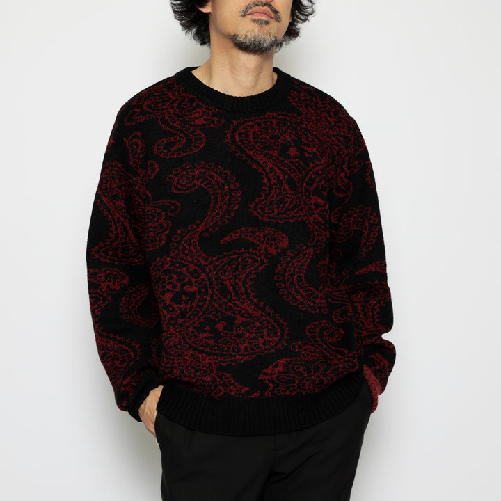 PAISLEY CREW NECK KNIT