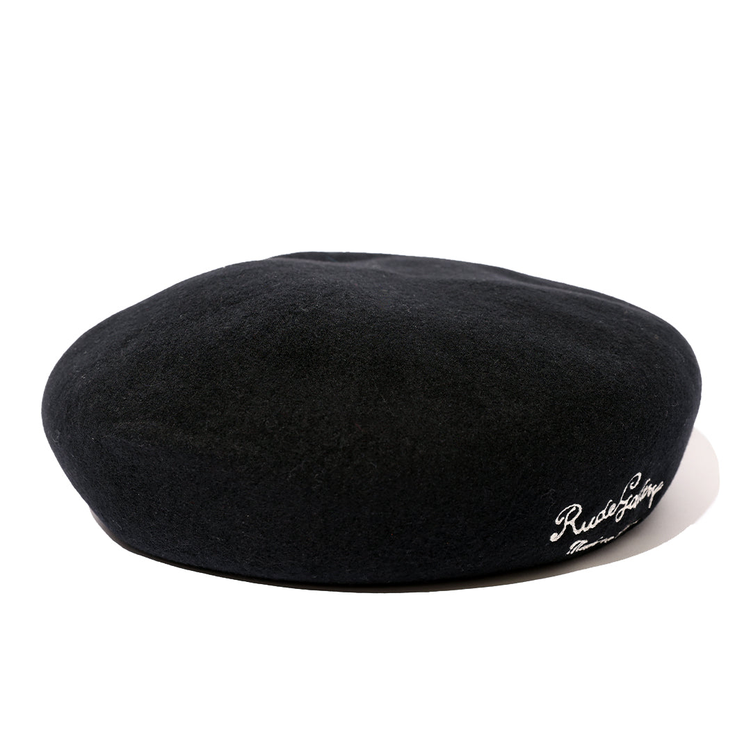 CHAIN EMB WOOL BERET