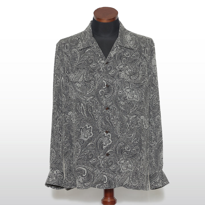 PAISLEY OPEN COLLAR LS SHIRT