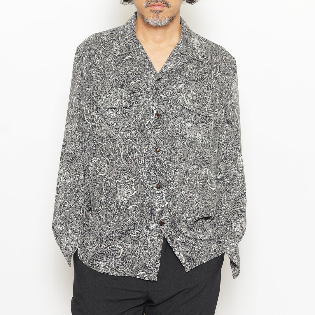 PAISLEY OPEN COLLAR LS SHIRT