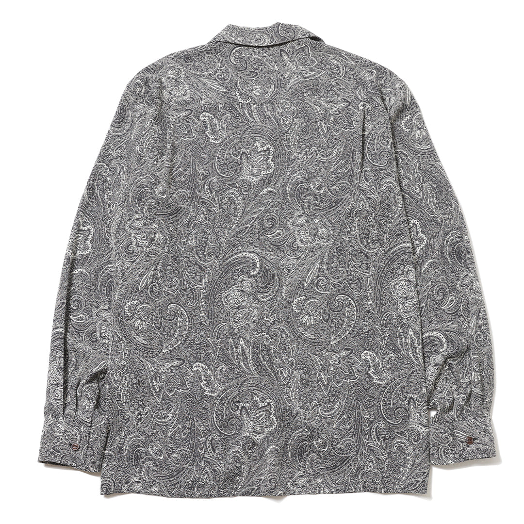 PAISLEY OPEN COLLAR LS SHIRT