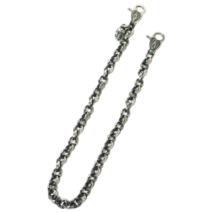 GENOM WALLET CHAIN MARIA W CLIP SKULL HEAD BRASS SILVER COATING