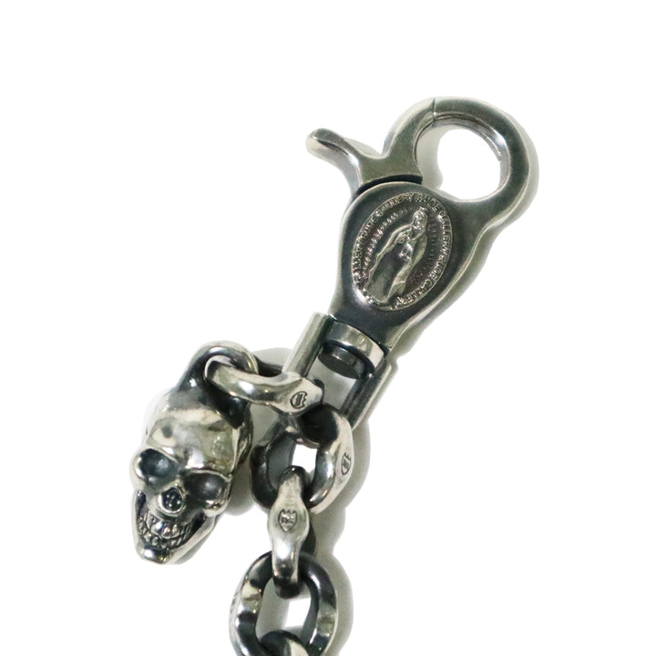 GENOM WALLET CHAIN MARIA W CLIP SKULL HEAD BRASS SILVER COATING