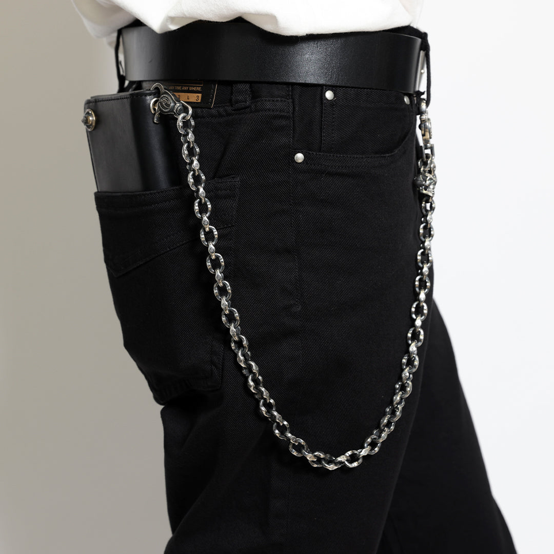 GENOM WALLET CHAIN MARIA W CLIP SKULL HEAD BRASS SILVER COATING