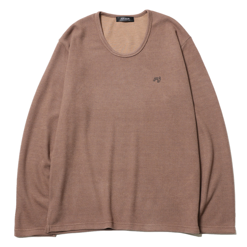 新品♦︎未使用 BANDEL BASIC CREW NECK KNIT Ⅳ(L) BANDEL バンデル クルーネック COLLEGE FRONT LOGO CREWNECK