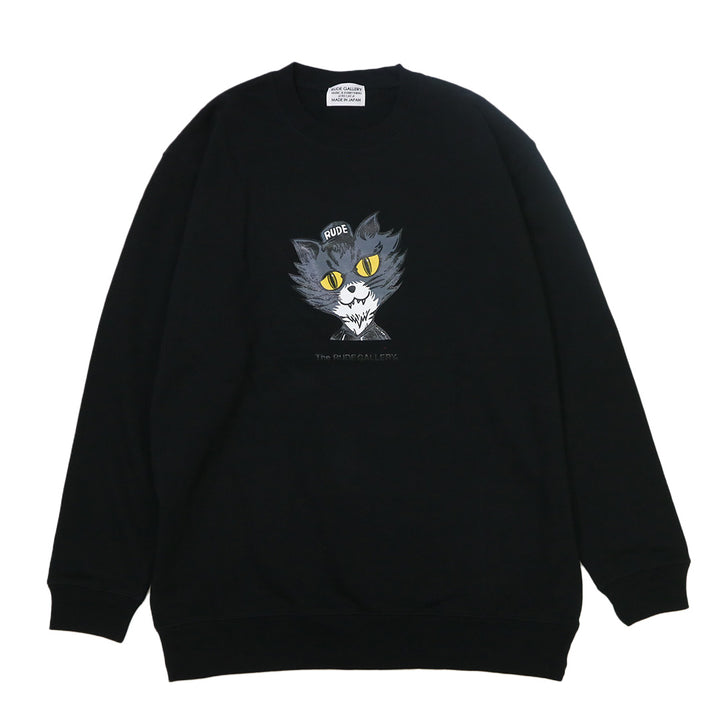 BLACK CAT BIG CREW SWEAT