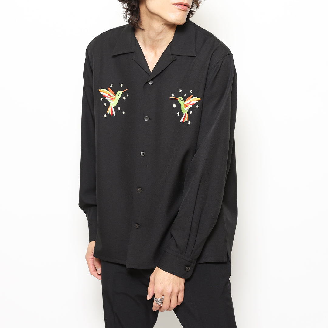 HUMMING BIRD OPEN COLLAR LS SHIRT