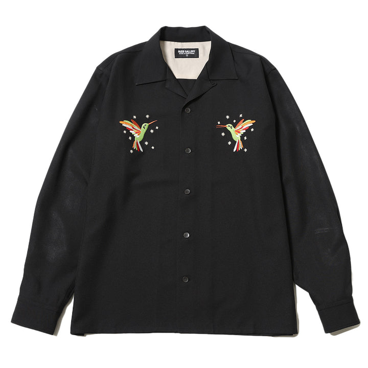 HUMMING BIRD OPEN COLLAR LS SHIRT
