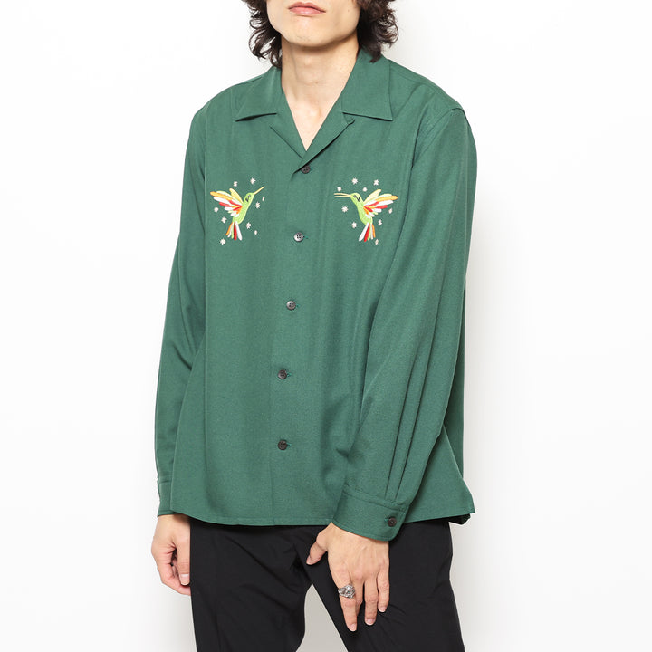 HUMMING BIRD OPEN COLLAR LS SHIRT