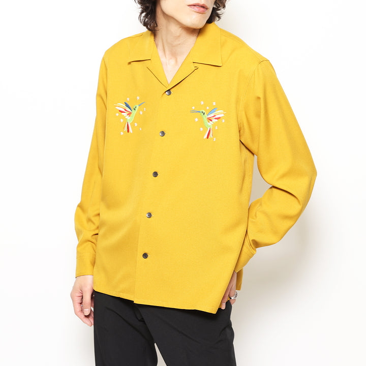 HUMMING BIRD OPEN COLLAR LS SHIRT