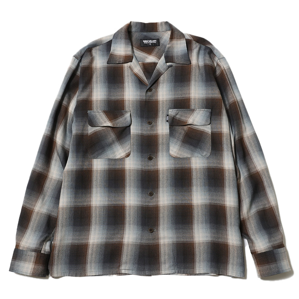 OMBRE CHECK OPEN COLLAR LS SHIRT – RUDE GALLERY OFFICIAL ONLINE SHOP