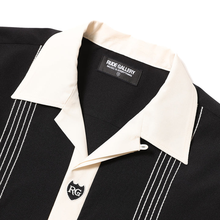 FLYFRONT OPEN COLLAR SS SHIRT