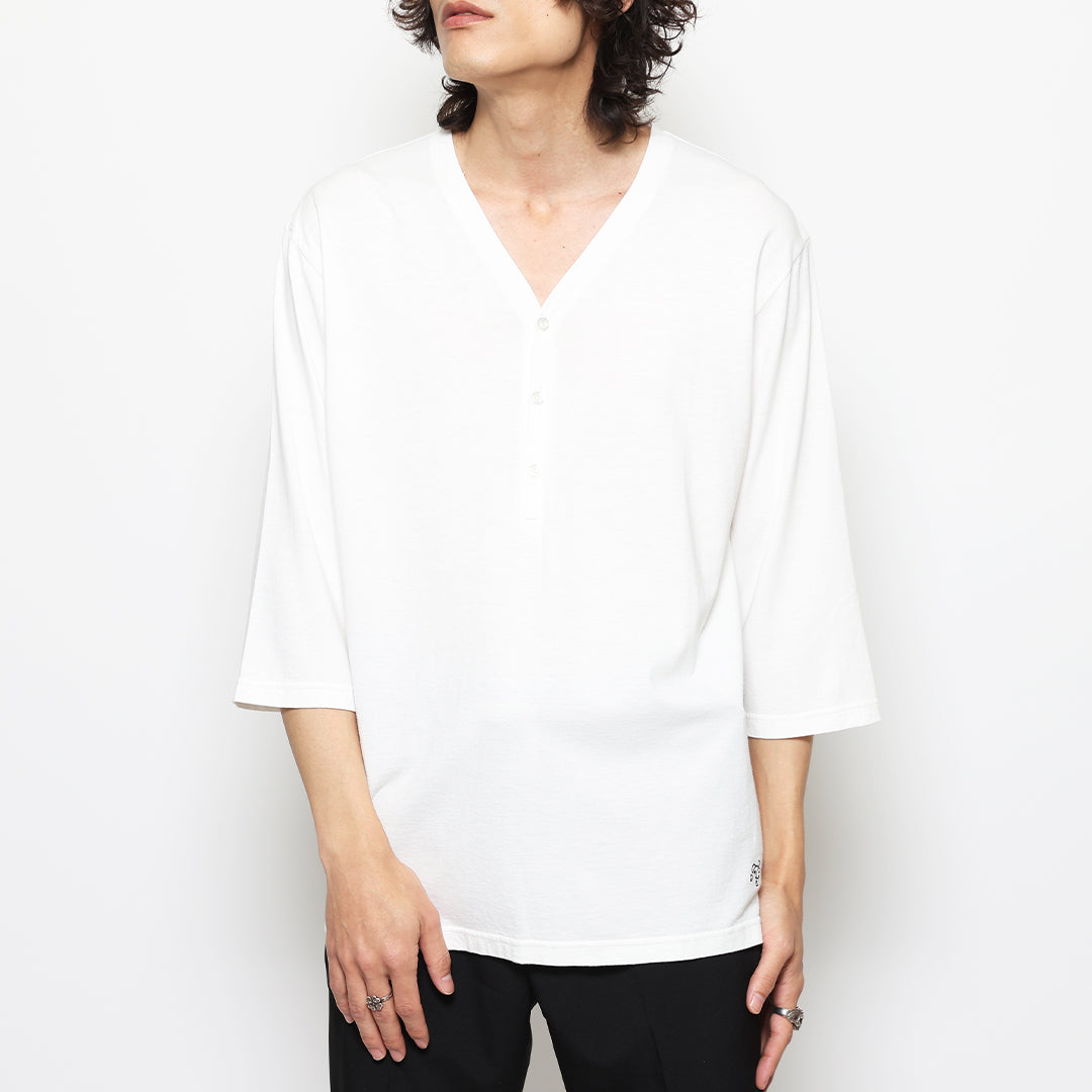 BASIC HENLEY NECK CUT&SEW