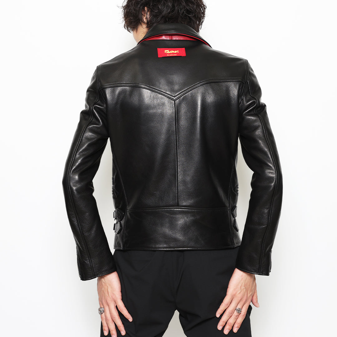 CREAM SODA×RUDE GALLERY LEATHER RYDERS JACKET "RUDE CATS"
