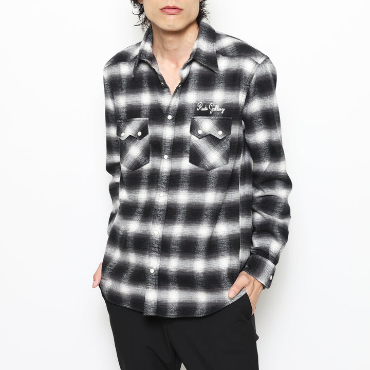 OMBRE CHECK WESTERN SHIRT