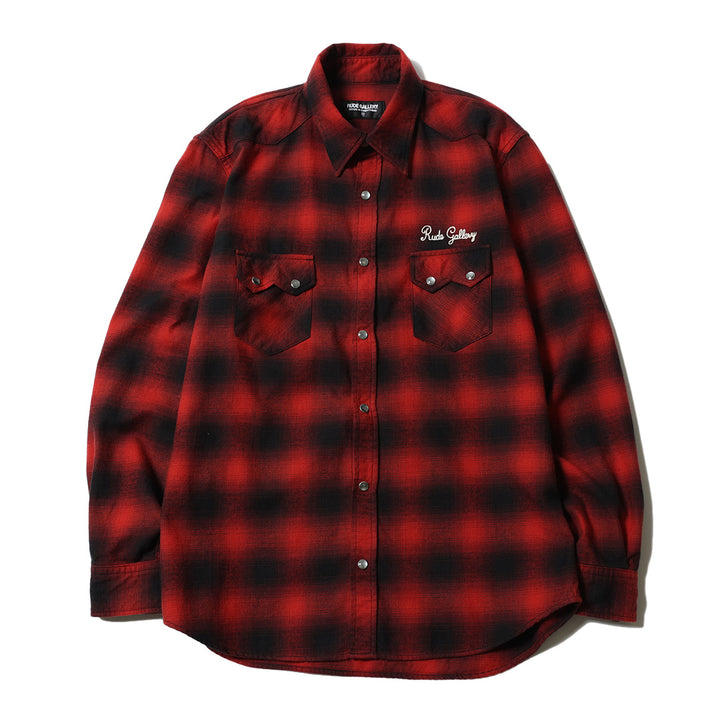 OMBRE CHECK WESTERN SHIRT