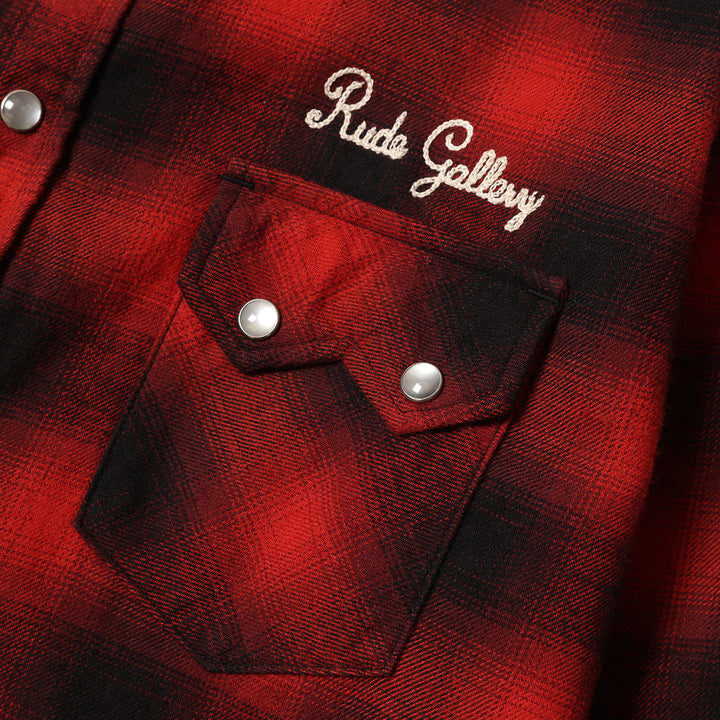 OMBRE CHECK WESTERN SHIRT
