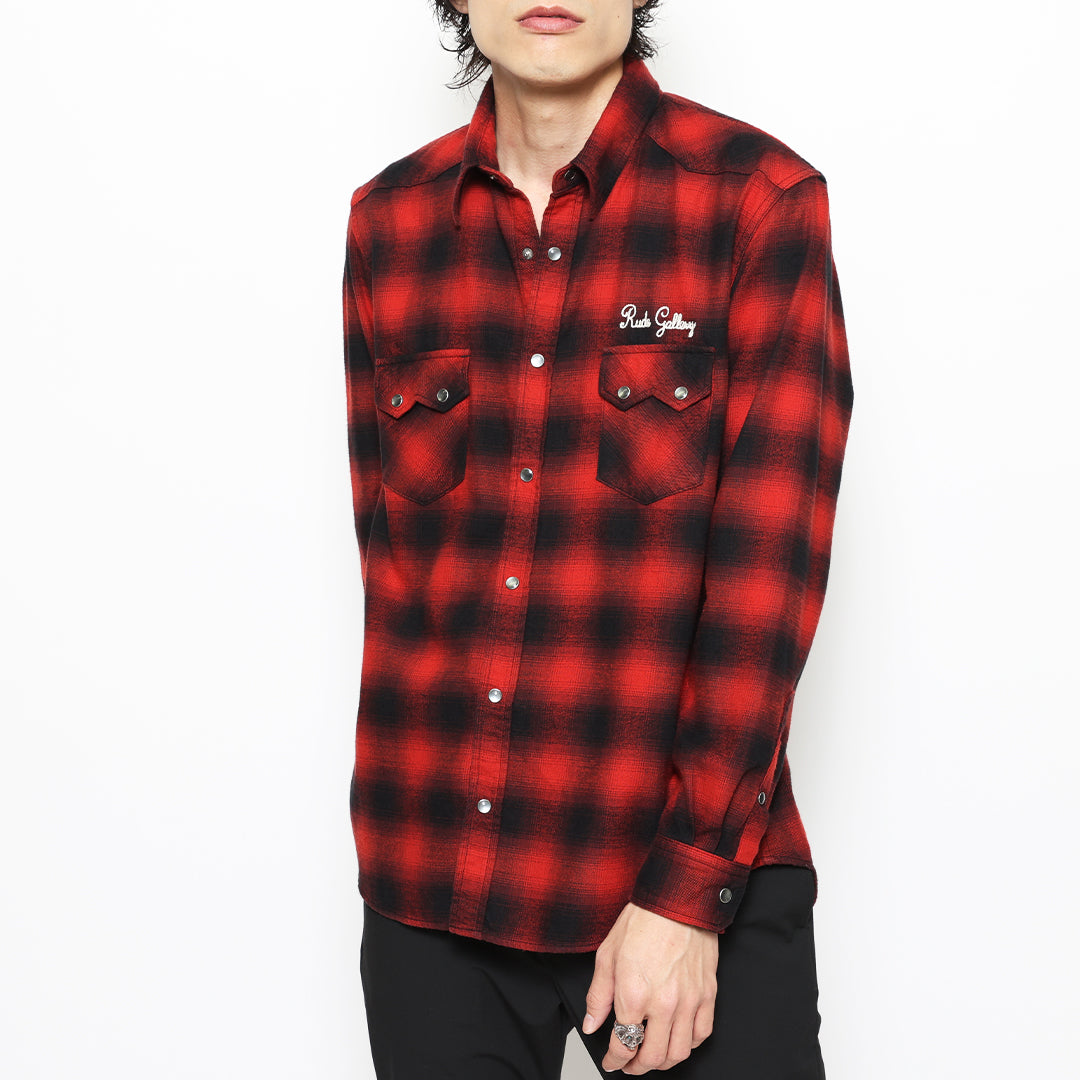 OMBRE CHECK WESTERN SHIRT