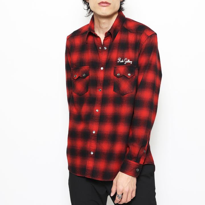 OMBRE CHECK WESTERN SHIRT