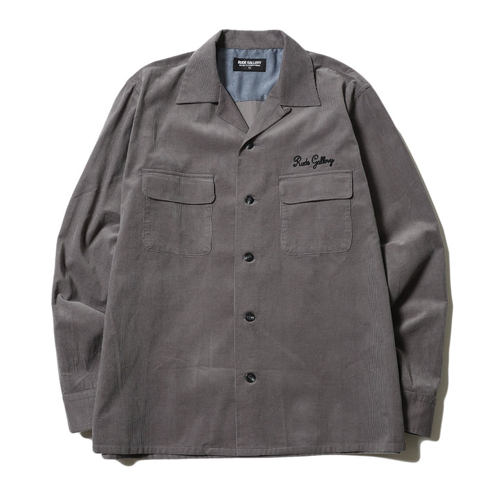 CORDUROY OPEN COLLAR LS SHIRT
