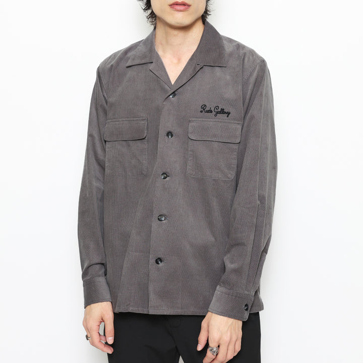 CORDUROY OPEN COLLAR LS SHIRT