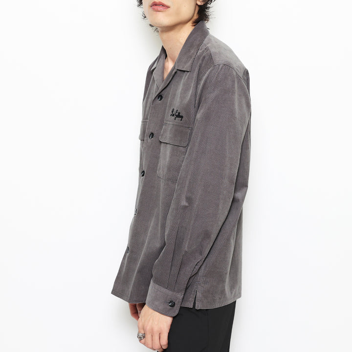 CORDUROY OPEN COLLAR LS SHIRT