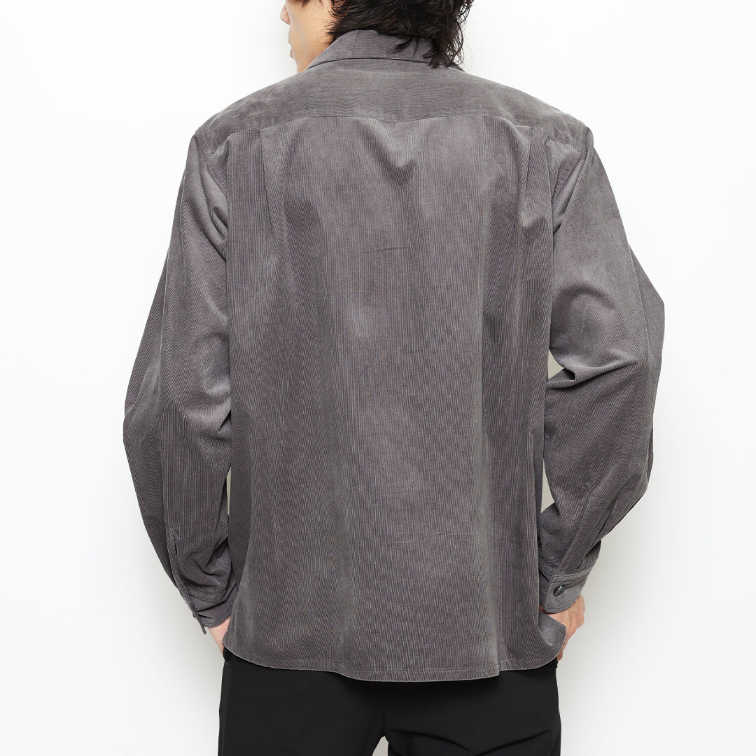CORDUROY OPEN COLLAR LS SHIRT