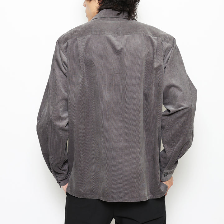 CORDUROY OPEN COLLAR LS SHIRT