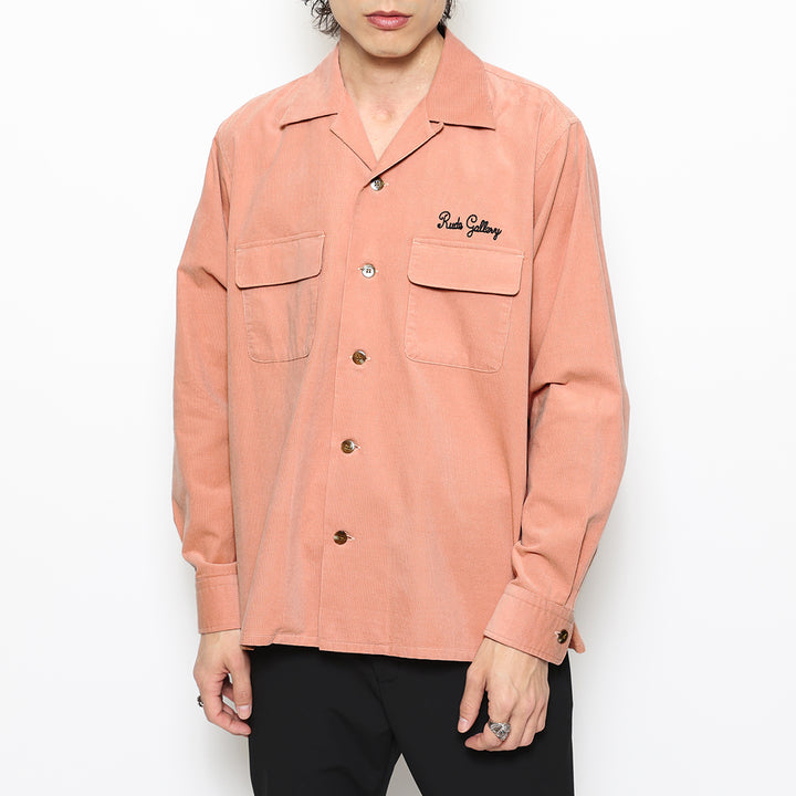 CORDUROY OPEN COLLAR LS SHIRT