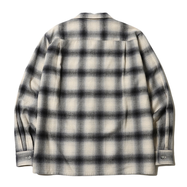 OMBRE CHECK OPEN COLLAR LS SHIRT