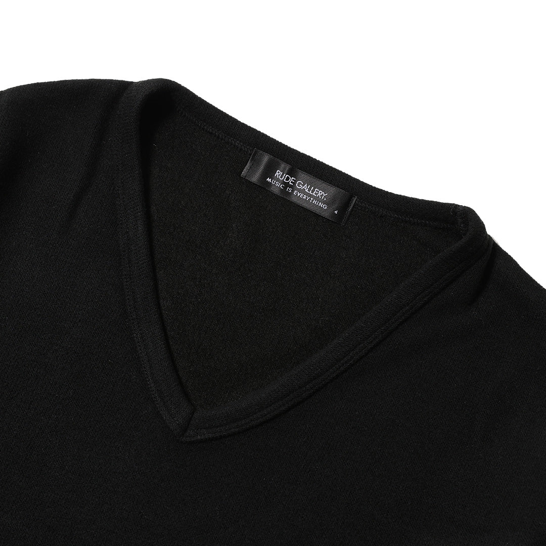 BASIC V NECK KNIT LS