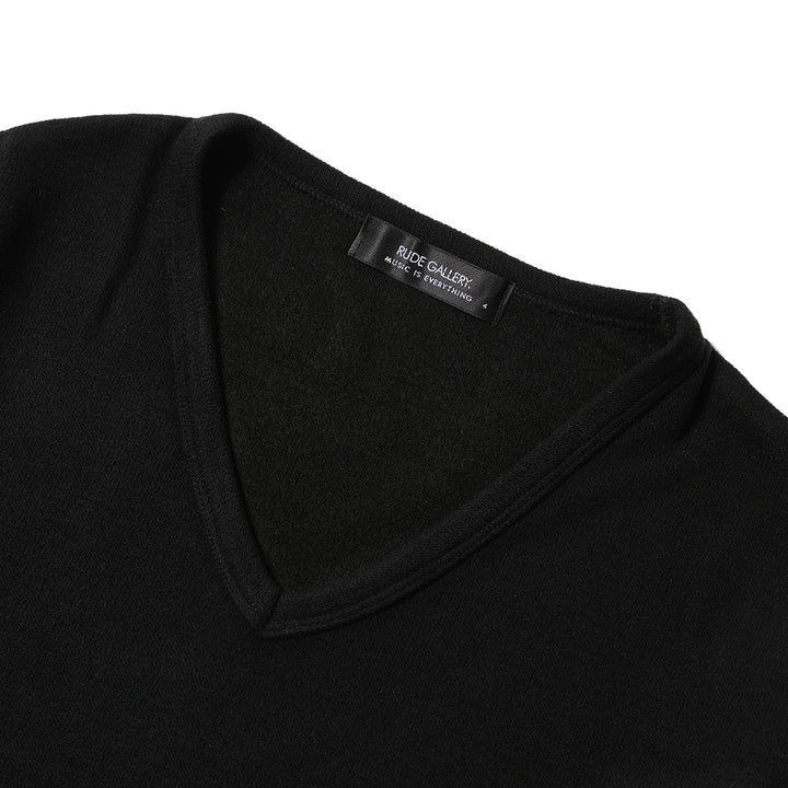 BASIC V NECK KNIT LS